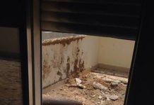 Under Fire: Israelis recount the rockets and the rush for shelters Rocket that failed to explode, landed on Granot's balcony (Photo: Nirit Granot)